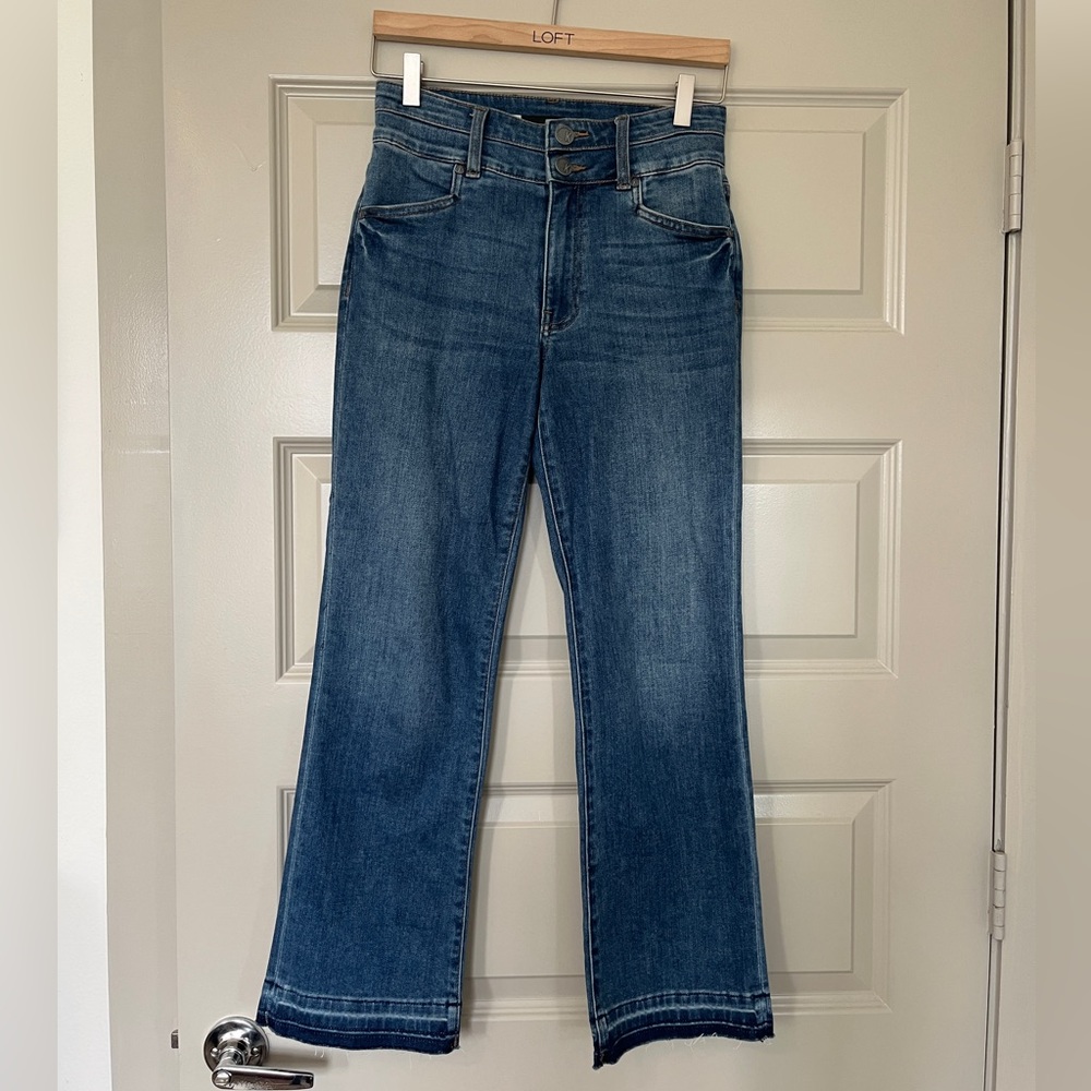 High rise cropped flare jeans